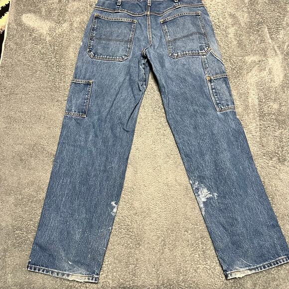 All American Clothing Co Jeans Mens 34 X 32 Blue Straight 90s Made USA Carpenter - Picture 4 of 12